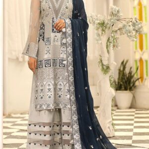 Zarqaaa Imrozia Embroidered Lawn Suit Code 623 – Chiffon Dupatta