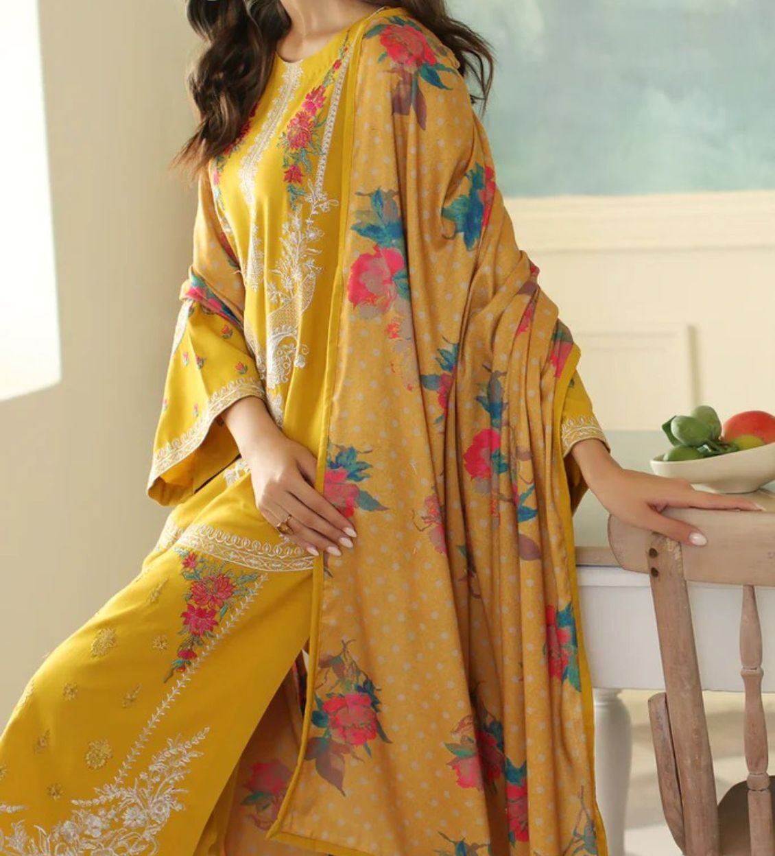 Zarqaaa Chrizma Luxury 3PC Embroidered Lawn Suit – Summer 2K25 - Image 3