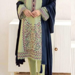 Jazmin Embroidered Lawn Suit – 3PC with Silk Dupatta by Zarqaaa
