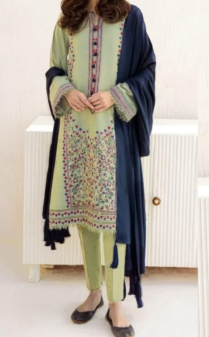 Jazmin Embroidered Lawn Suit – 3PC with Silk Dupatta by Zarqaaa