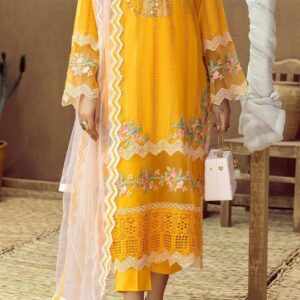 Zarqaaa Adan Libas Chikankari Lawn Suit with Organza Dupatta
