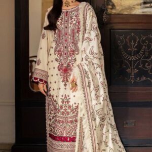 Asim Jofa 5066 Dhanak Suit with Heavy Embroidery & Lace Dupatta