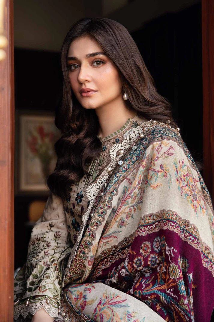 Zarqaaa Maria B. 5146 Luxury Dhanak Suit – 3PC | Winter Collection - Image 3