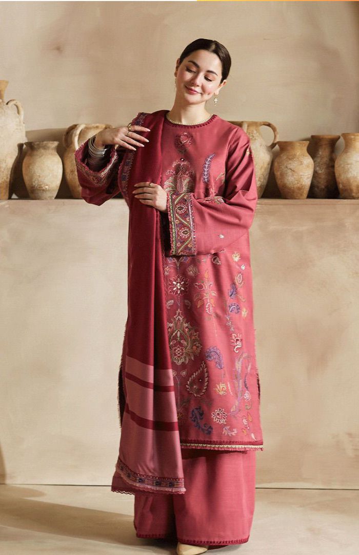 Coco 5133 Dhanak Suit with Heavy Embroidery & Twill Printed Shawl