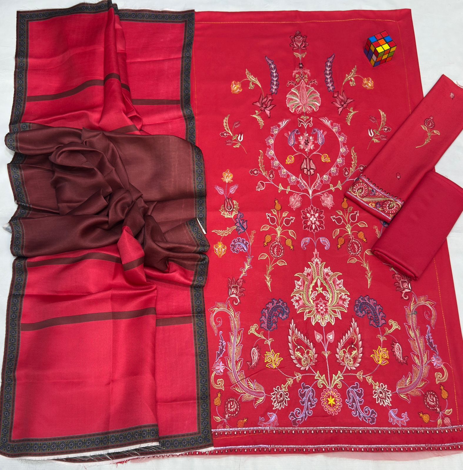 Zarqaaa Coco 5133 Luxury Dhanak Suit – 3PC | Winter Collection - Image 4