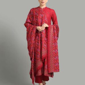 Bareeze 5052 Winter Dhanak Suit with Kashmiri embroidered shawl