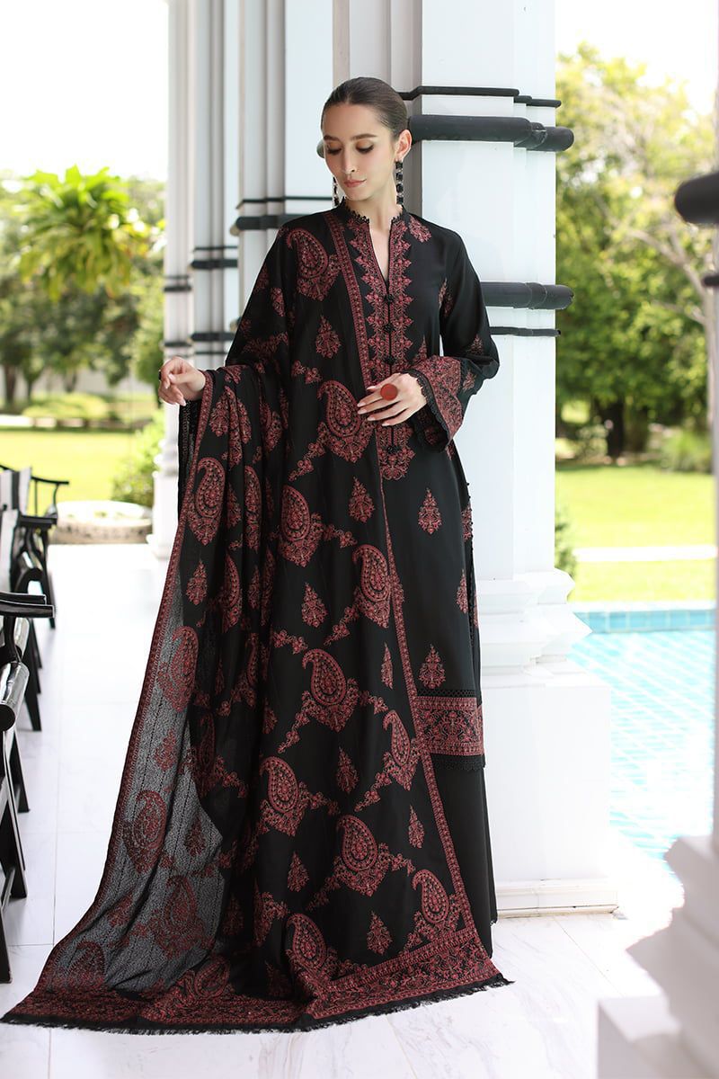 Bareeze 5001 Wool Dhanak Suit – Heavy Embroidered Winter Collection - Image 2