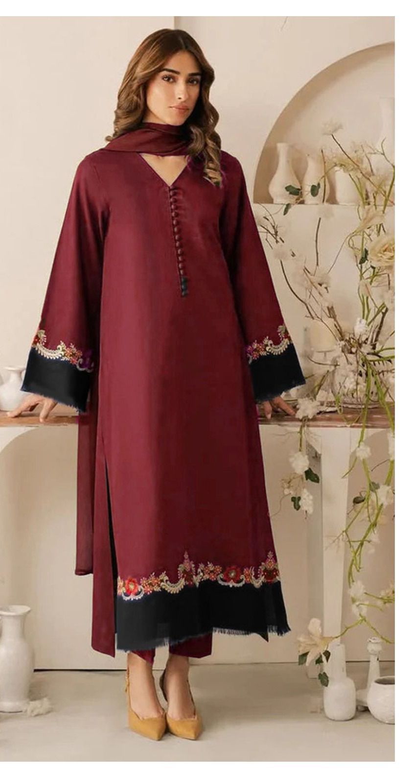 Qaswa 3017 Airjet Dhanak Embroidered Winter Suit - Image 2