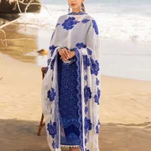 Zainab Chottani 1101 Lawn Suit with heavy Chikenkari embroidery and voil printed dupatta for Eid 2026 in Pakistan