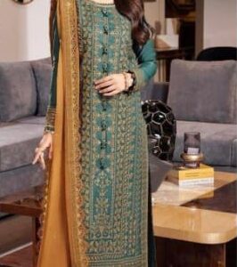 Asim Jofa 4176 Lawn Suit with heavy embroidery and soft chiffon dupatta for Eid 2026 in Pakistan