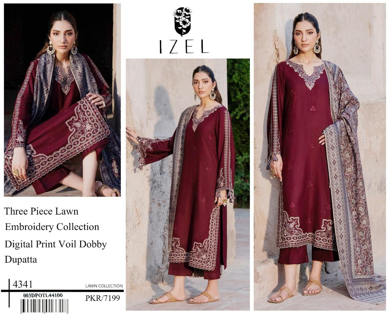 Zarqaaa Izel Luxury Lawn Suit with Voil Dobby Dupatta - Image 6