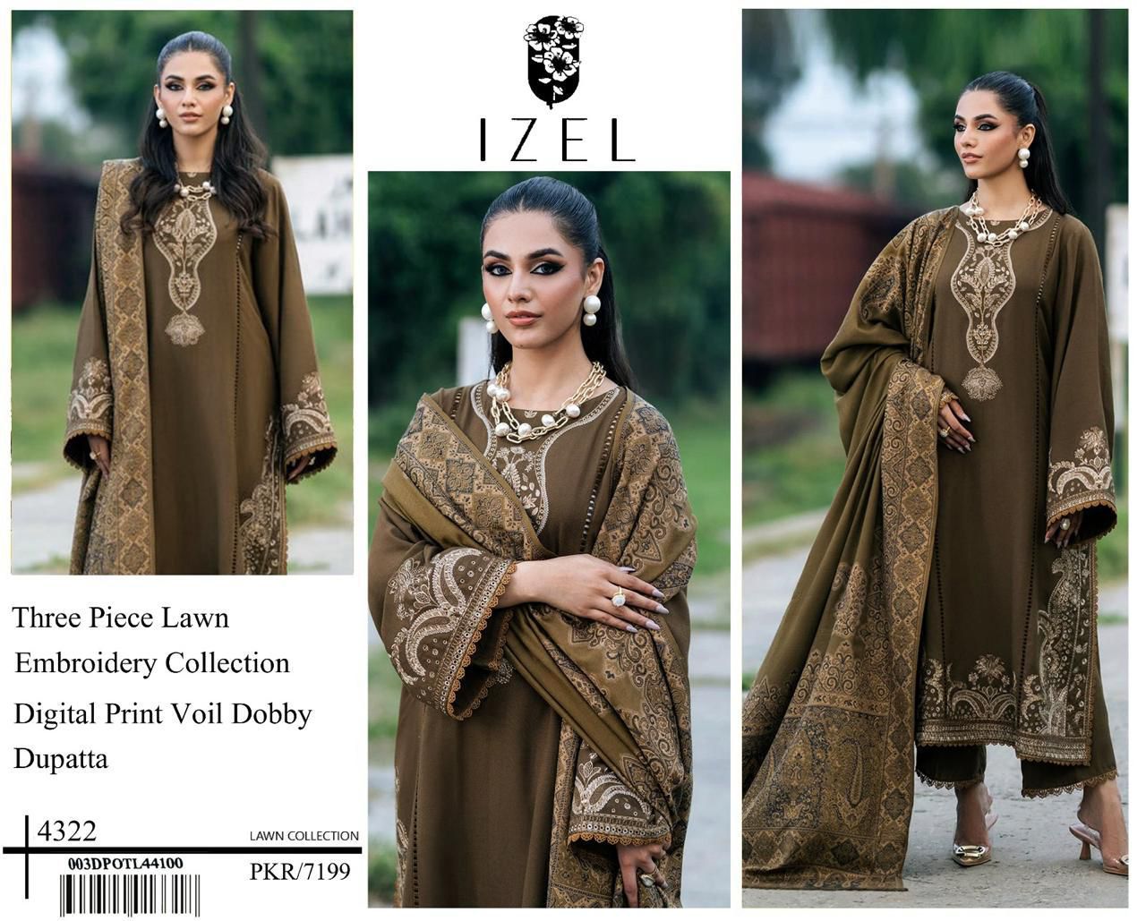 Zarqaaa Izel Luxury Lawn Suit with Voil Dobby Dupatta - Image 5