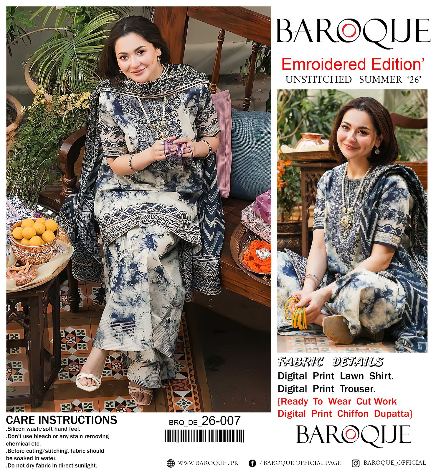 Baroque Lawn 3PC Summer Suit - Image 2
