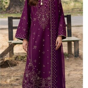 Batik 1175 Lawn Suit with heavy boring embroidery and cotton net dupatta for Eid 2026 in Pakistan