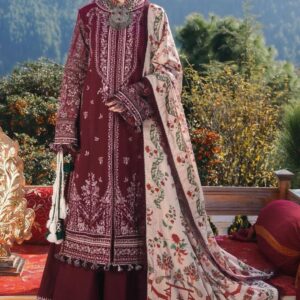 Hania Amir 1065 Lawn Suit with heavy embroidery and diamond digital print dupatta for Eid 2026 in Pakistan