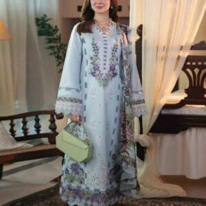 Qalamqar 1103 Lawn Suit with heavy embroidery and voil digital print dupatta for Summer 2025 in Pakistan