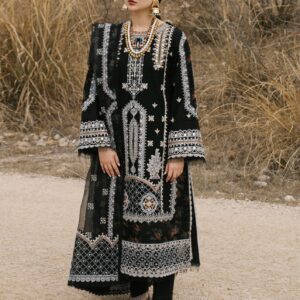 Qalamqar 1104 Lawn Suit with heavy embroidery and net embroidered dupatta for Summer 2026 in Pakistan