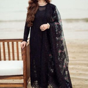 Nureh Chikankari Lawn Suit 3PC organza dupatta Sana Javed