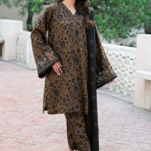 Baroque Lawn Silk Suit 3PC digital silk dupatta summer dress