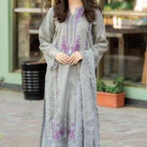 Mushq Pima Lawn Suit 3PC chiffon dupatta embroidered